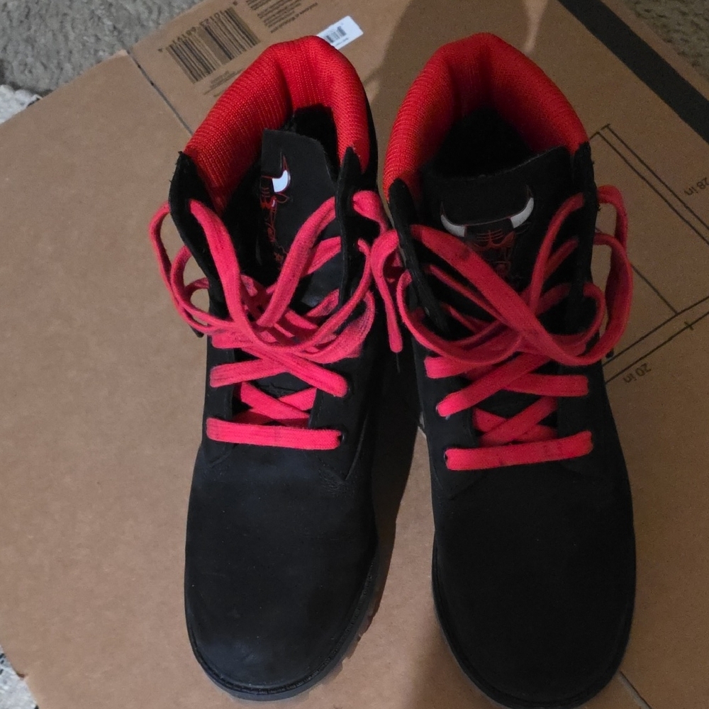 Timberland Kids Black and Red Boots